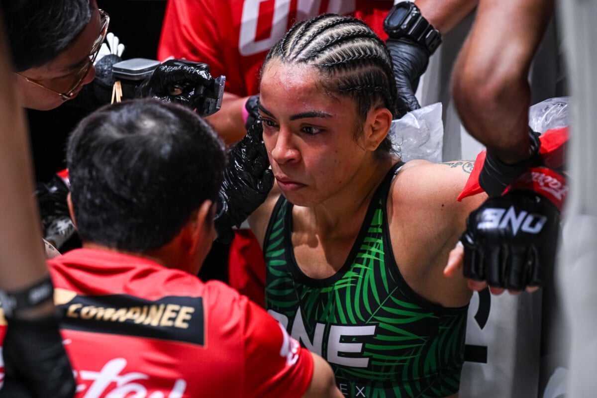 Gabriele Moram listens to instruction from her corner at The Inner Circle 31