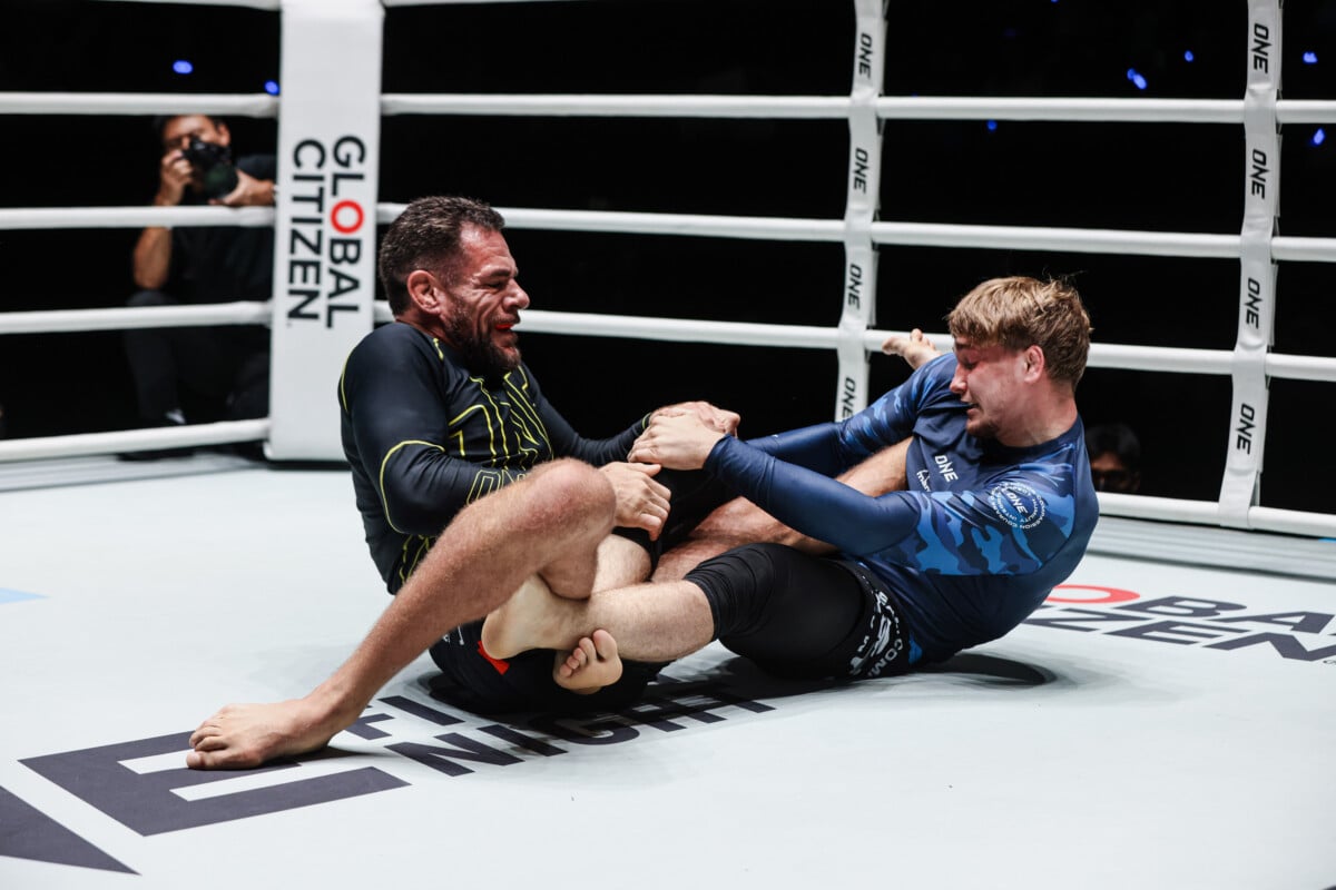Pawel Jaworski looks to grab Rafael Lovato Jr.'s leg at ONE Fight Night 47