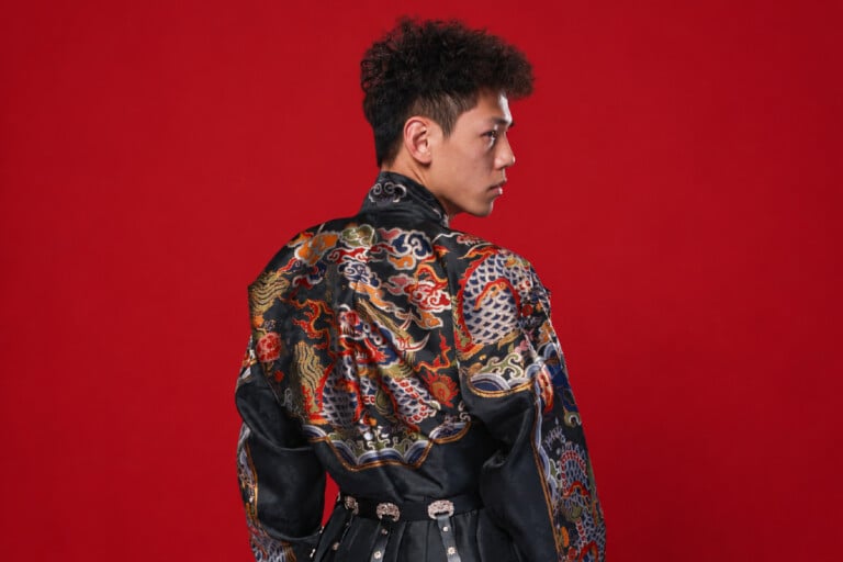 Chinese kickboxer Yi Yuxuan in his jacket