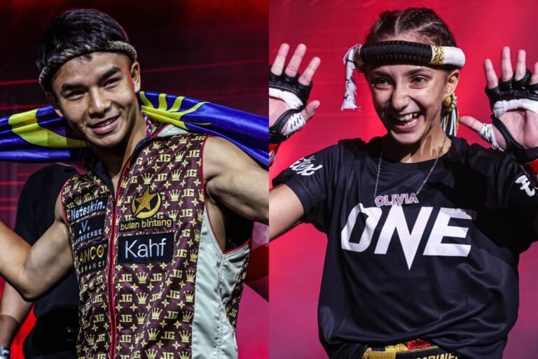 Johan Ghazali and Olivia Bahsous make their way to the ONE Championship ring.