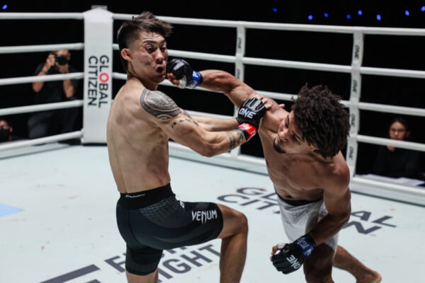 Antonio Cesar lands an overhand right on Joshua Perreira at ONE Fight Night 48