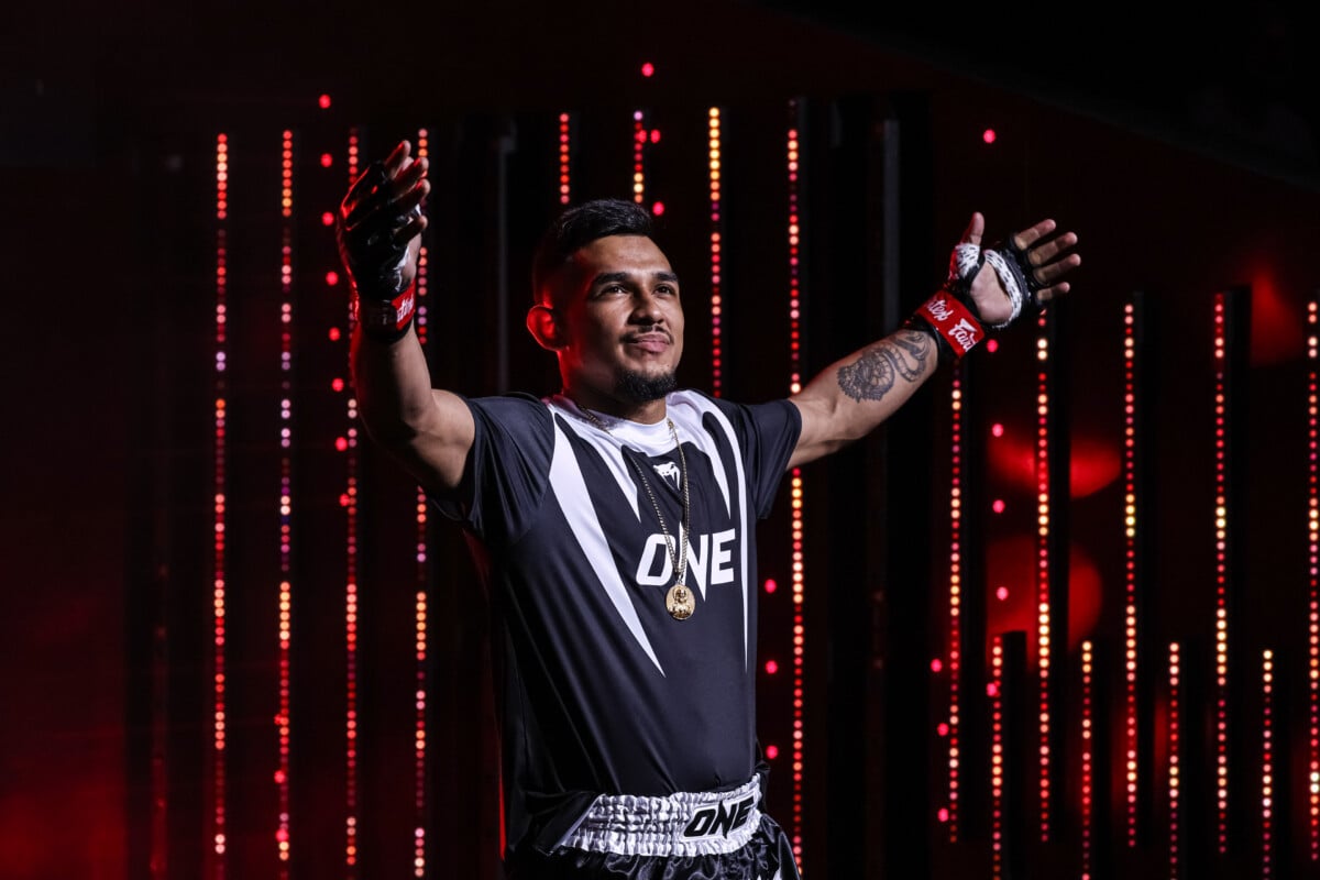 Arian Esparza makes his way to the ring to fight Sam Fitzgerald at ONE Fight Night 48