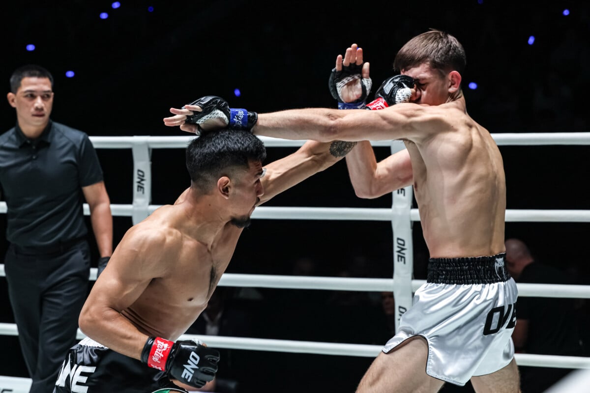 Arian Esparza lands a left hand on Sam Fitzgerald's face at ONE Fight Night 48