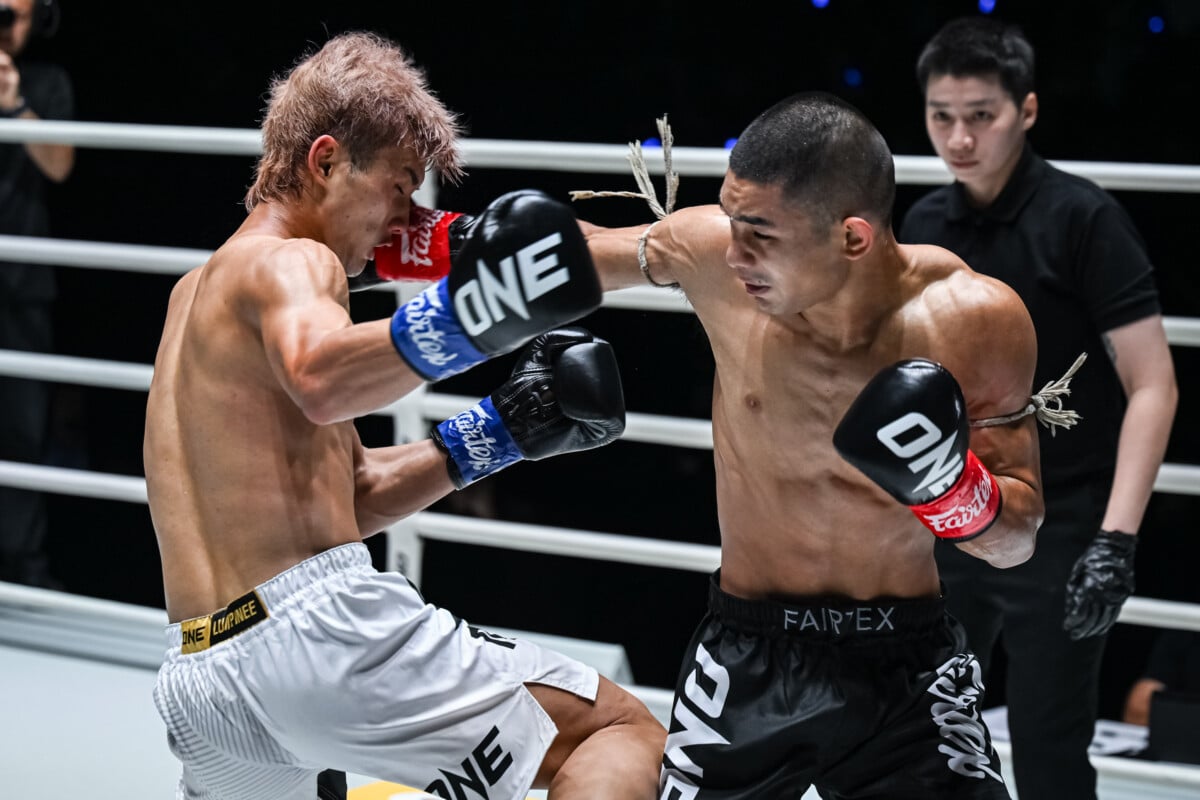 Attachai Kelasport lands a solid right hand on Kojiro Shiba at The Inner Circle 34