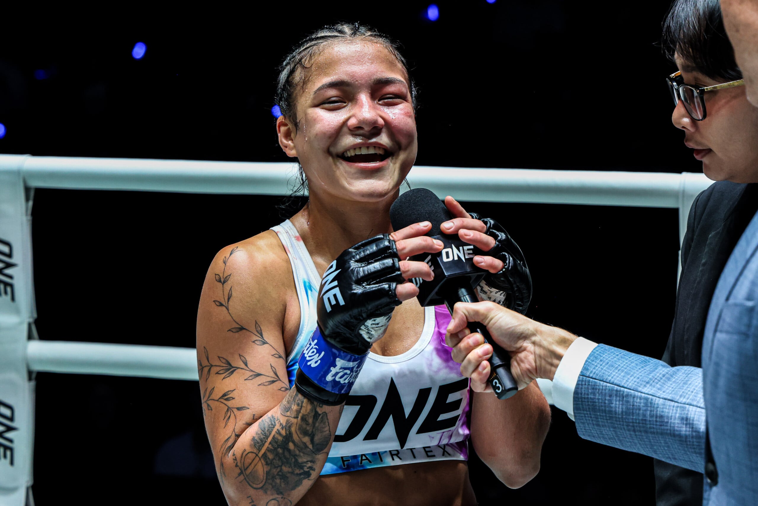 Sheila Barrios speaks inside the ring at The Inner Circle 33.