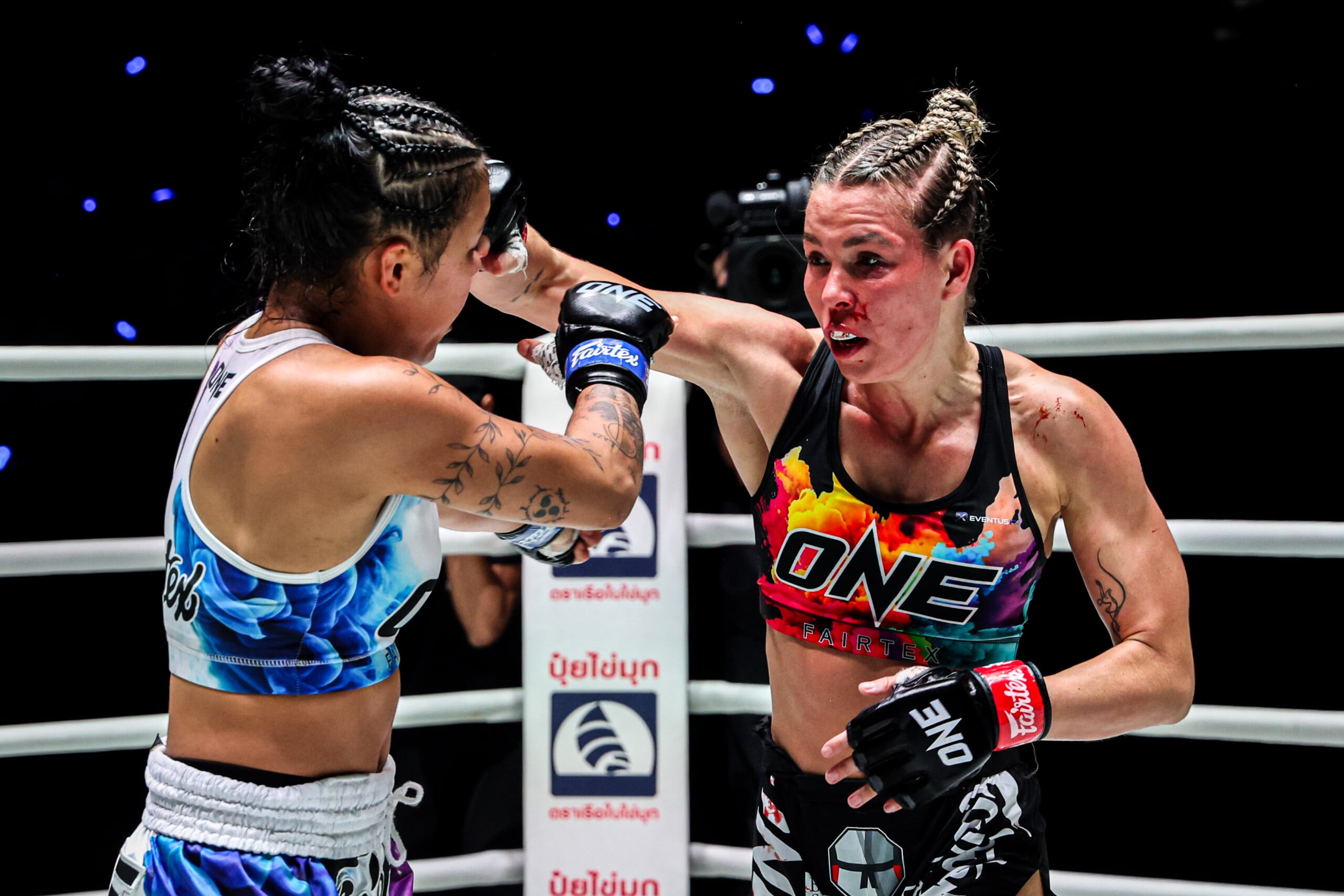 Mia Trevorrow lands a right hand on Sheila Barrios at The Inner Circle 33.