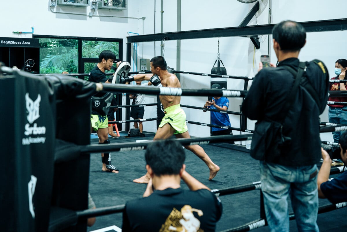 Nong O Hama fires an explosive punch at The Inner Circle 38 Open Workout