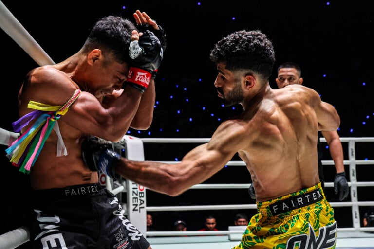 Akram Hamidi lands a punshing shot to Numsurin's liver at The Inner Circle 36.