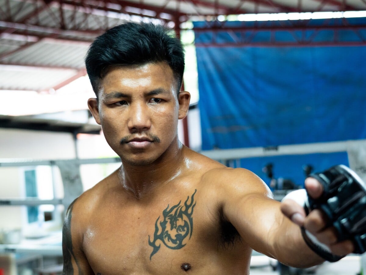 Rodtang Jitmuangnon during an open workout at Jitmuangnon Muay Thai Gym in Nonthaburi ahead of The Inner Circle 38.