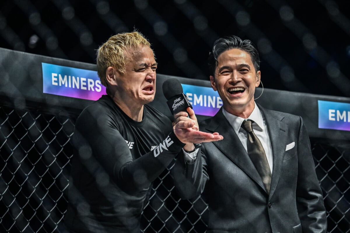 Yoshinari Fukushima delivers his speech at ONE Samurai 4.