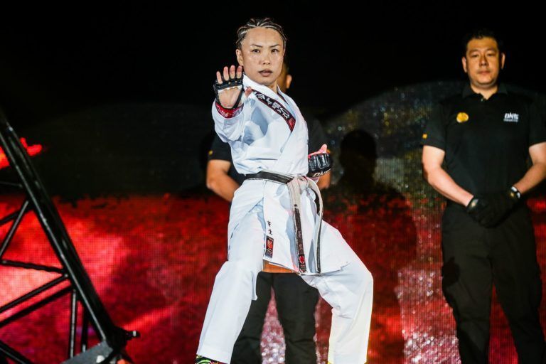 Japanese martial artist Mei Yamaguchi poses on the ramp