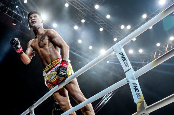 Rodtang Jitmuangnon celebrates his win against Jonathan Haggerty at ONE A NEW TOMORROW