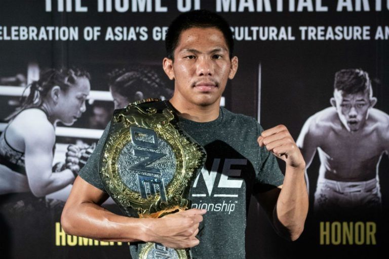 Petchdam Petchyindee Academy at the ONE: DREAMS OF GOLD open workout in Bangkok ahead of his bout with Ilias Ennahachi
