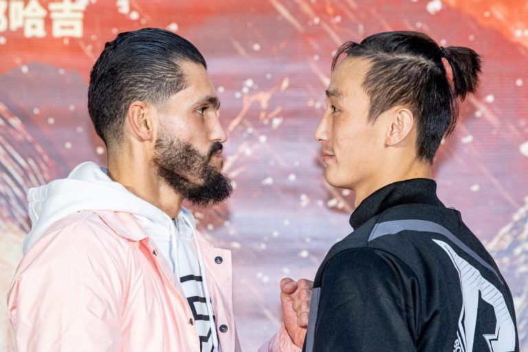 Ilias Ennahachi faces off with Wang Wenfeng ONE AGE OF DRAGONS Open Workout BBB_2807 768x512