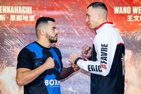 Tarik Khbabez faces off with Roman Kryklia ONE AGE OF DRAGONS Open Workout BBB_2761 600x400