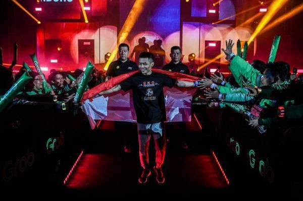 Eko Priandono makes his entrance in Jakarta, Indonesia
