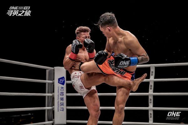 A spinning back kick at ONE Hero Series
