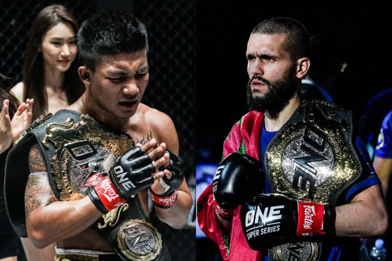 ONE Super Series Flyweight World Champions Rodtang Jitmuangnon and Ilias Ennahachi