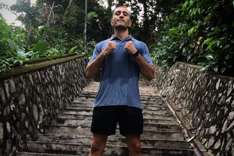Muay Thai Champion Amir Naseri poses in Malaysia