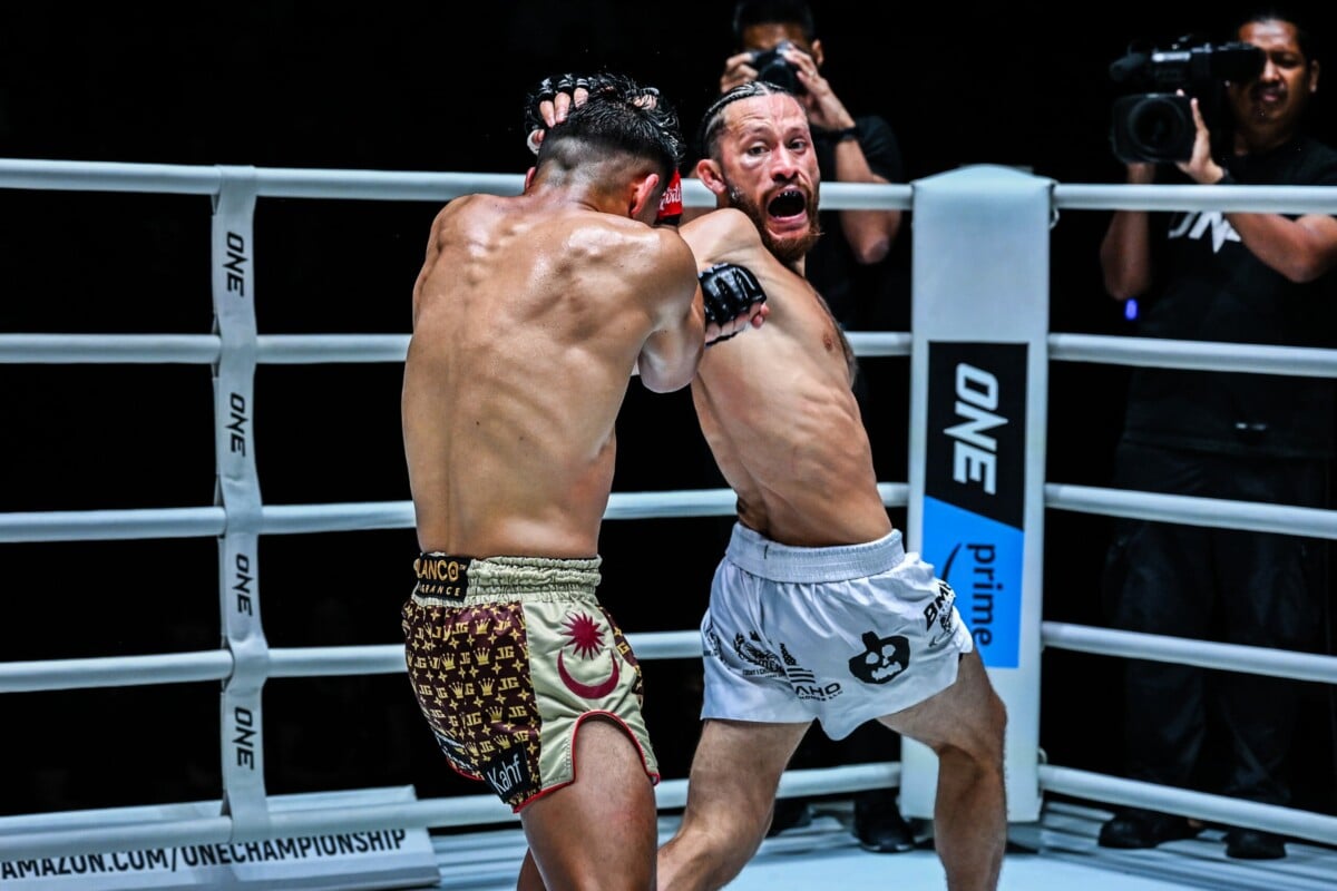 Diego Paez lands a spinning strike on Johan Ghazali at ONE Fight Night 32.