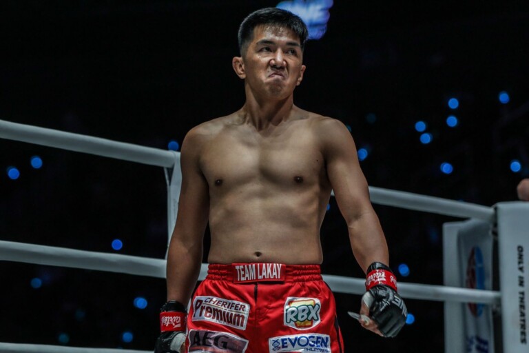 Former ONE Flyweight World Champion Geje Eustaquio walks around the ring