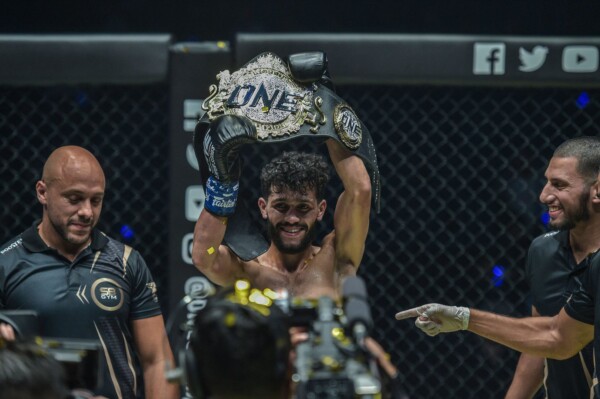Ilias Ennahachi is crowned the ONE Flyweight Kickboxing World Champion in Bangkok, Thailand