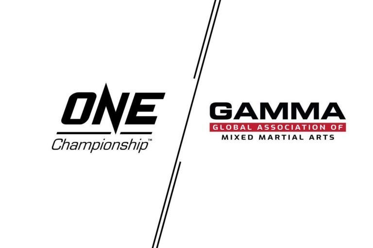 Logos for ONE Championship and the Global Association Of Mixed Martial Arts