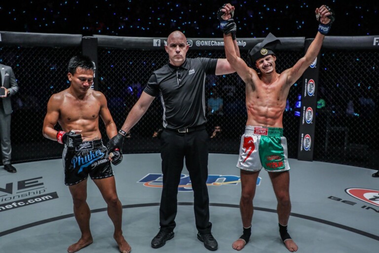 Elias Mahmoudi defeats Lerdsila Phuket Top Team at ONE MARK OF GREATNESS DC 0573 768x512
