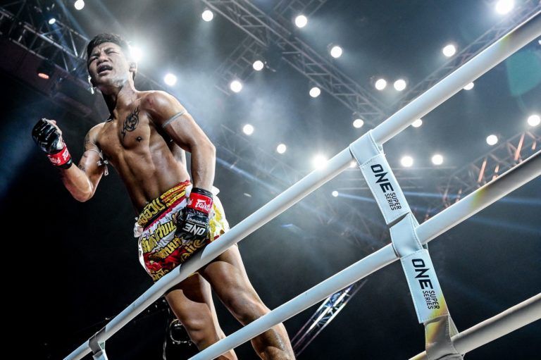Rodtang Jitmuangnon celebrates his win against Jonathan Haggerty at ONE A NEW TOMORROW