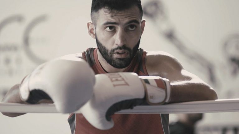 Giorgio Petrosyan at his gym in Milan, Italy