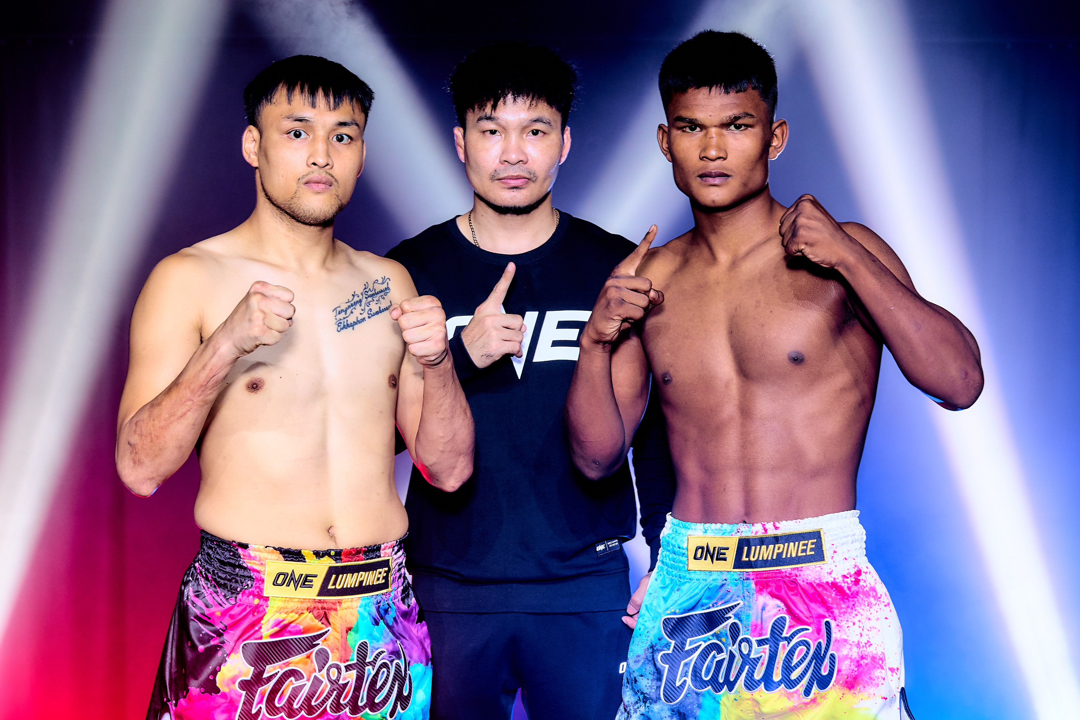 ผลชั่งน้ำหนักและวัดระดับน้ำในร่างกาย ศึก ONE ลุมพินี 129 “เต็งหนึ่ง vs ทุน มิน ออง”