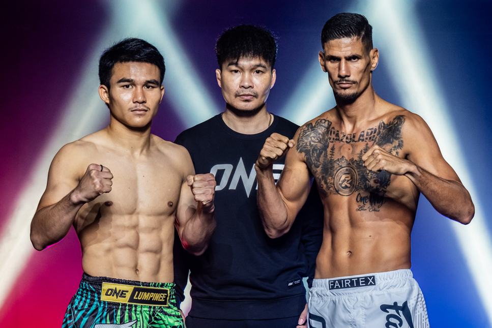 ผลชั่งน้ำหนักและวัดระดับน้ำในร่างกาย ศึก ONE ลุมพินี 135 “วรพล vs จูลิโอ”