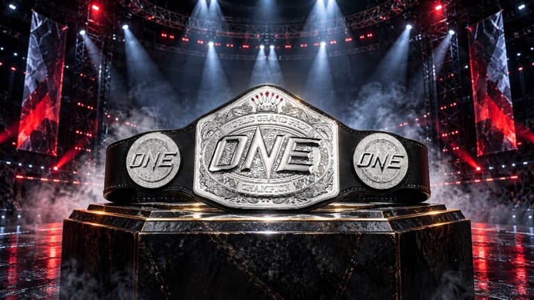 เข็มขัดสีเงินสำหรับแชมป์ ONE มวยไทย เวิลด์ กรังด์ปรีซ์ รุ่นฟลายเวต