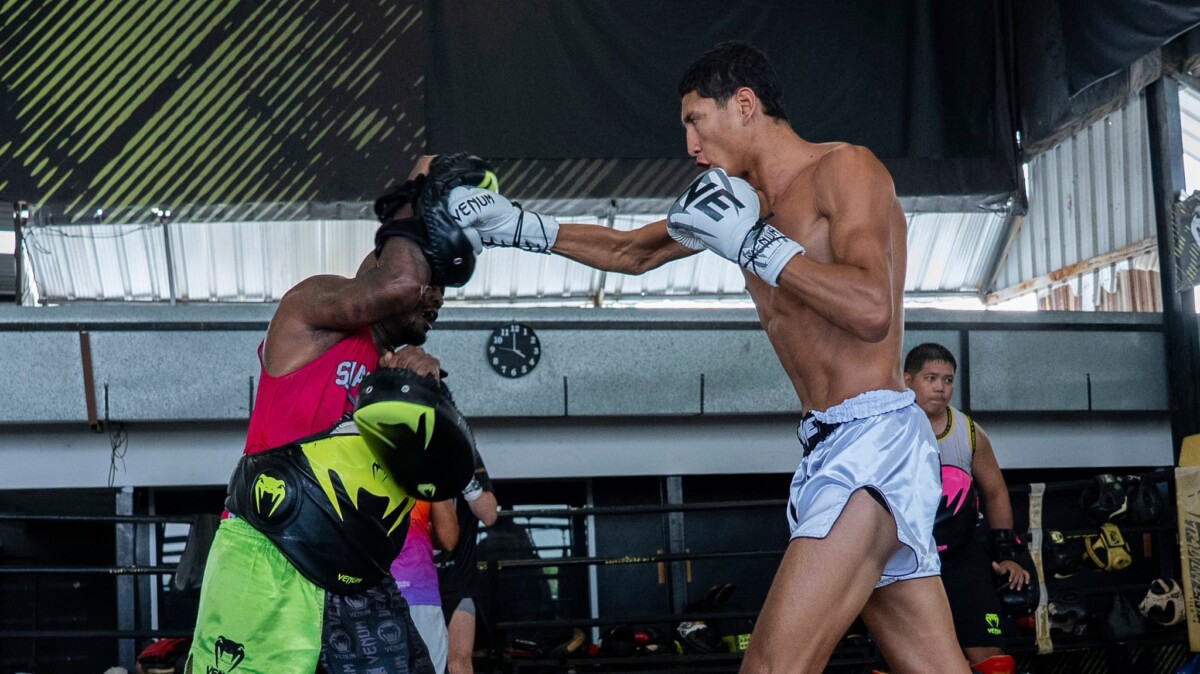 Nabil Anane during an open workout at Venum Training Camp