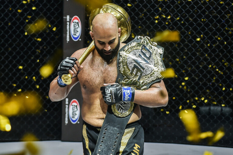 Arjan Bhullar wins the ONE Heavyweight World Title belt on 15 May