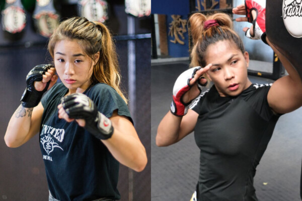 Atomweight MMA fighters Angela Lee and Denice Zamboanga training