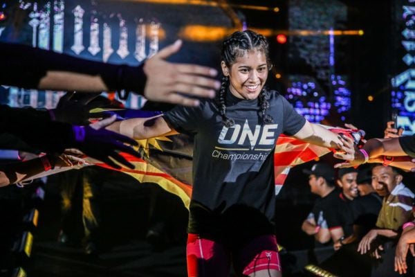 Jihin Radzuan during her entry to the cage