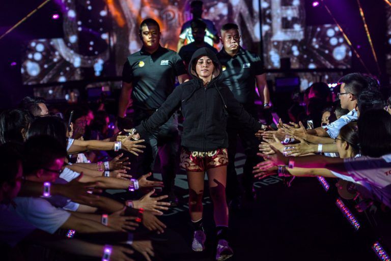 Indian Wushu Champion Puja Tomar enters the arena at ONE: IMMORTAL TRIUMPH