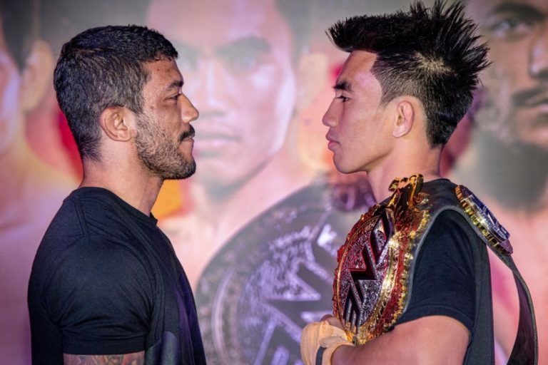 Alex Silva and Joshua Pacio face off at the ONE FIRE & FURY Open Workout