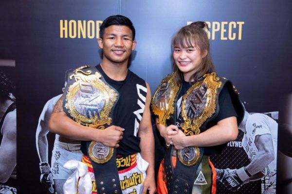 Rodtang Jitmuangnon and Stamp Fairtex ONE A NEW TOMORROW press conference