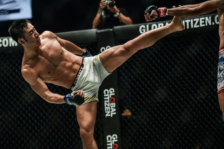Jeff Chan from MMAShredded kicks Radeem Rahman at ONE KING OF THE JUNGLE