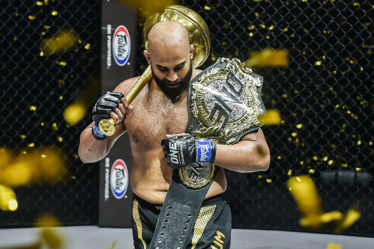 Arjan Bhullar wins the ONE Heavyweight World Title belt on 15 May