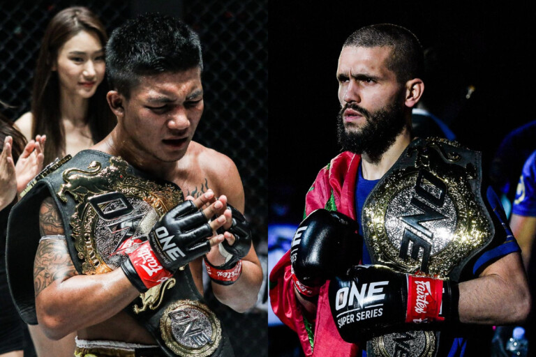 ONE Super Series Flyweight World Champions Rodtang Jitmuangnon and Ilias Ennahachi