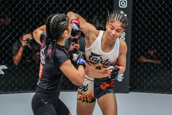 Stamp Fairtex lands a beautiful right hand at ONE Fight Night 2