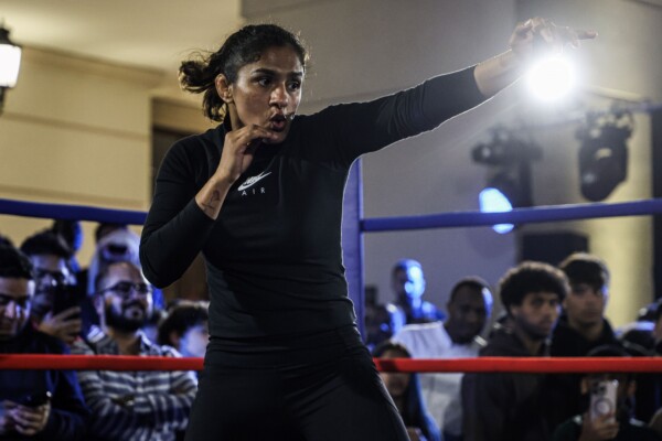 Ritu Phogat during an open workout in Doha