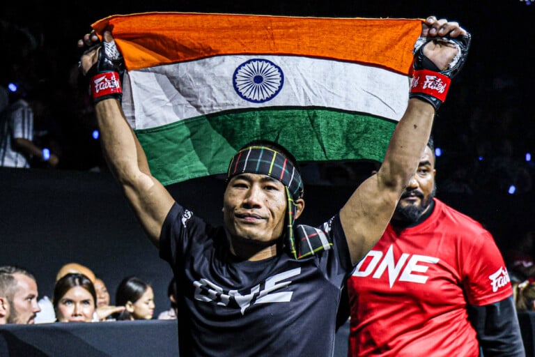 Indian MMA fighter Nazareth “The Northstar” Lalthazuala makes his way to the ring