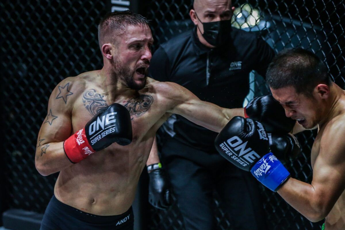 Kickboxers Andy Souwer and Zhang Chunyu fight at ONE: BIG BANG