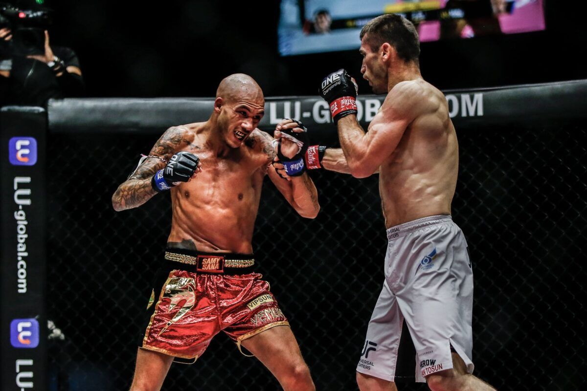 Exclusive photos from Russian fighter Jamal Yusupov and French star Samy Sana’s Muay Thai fight at ONE: COLLISION COURSE II on 25 December