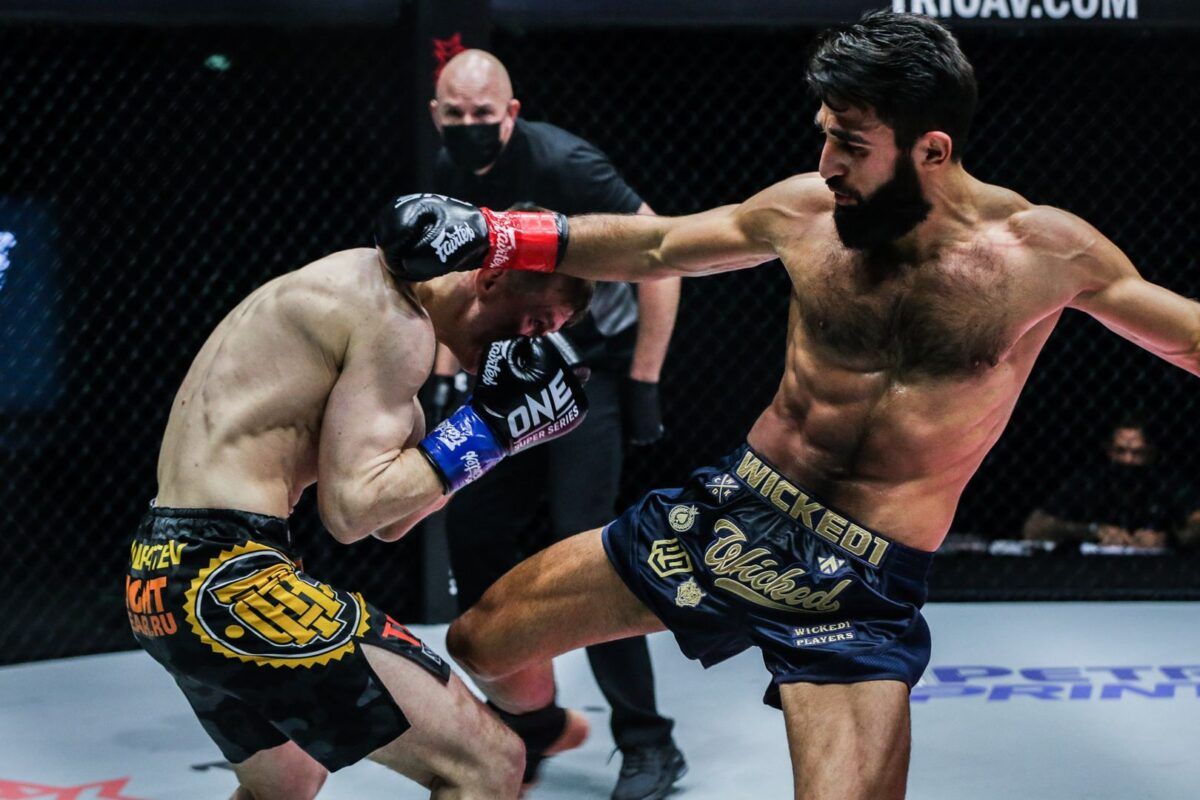 Kickboxers Marat Grigorian and Ivan Kondratev fight at ONE: BIG BANG