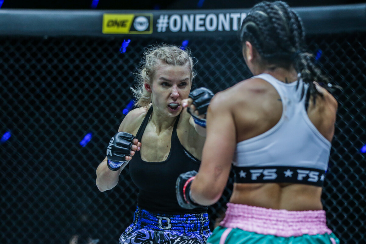 Pictures from the ONE Super Series Muay Thai fight between Jackie Buntan Ekaterina Vandaryeva at "ONE on TNT IV"
